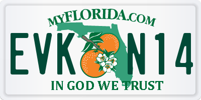 FL license plate EVKN14