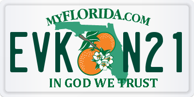 FL license plate EVKN21
