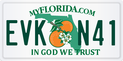 FL license plate EVKN41