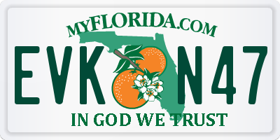 FL license plate EVKN47