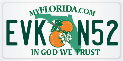 FL license plate EVKN52