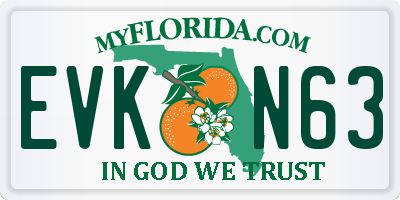 FL license plate EVKN63