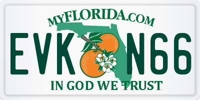 FL license plate EVKN66