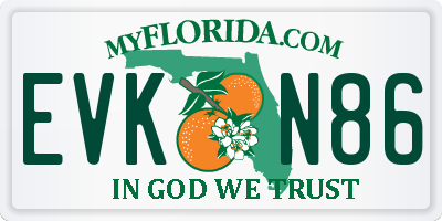 FL license plate EVKN86