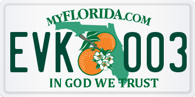 FL license plate EVKO03