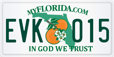 FL license plate EVKO15