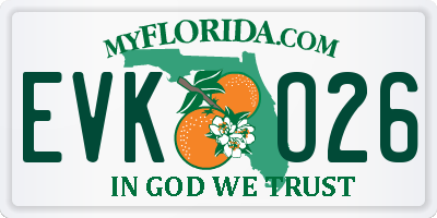 FL license plate EVKO26