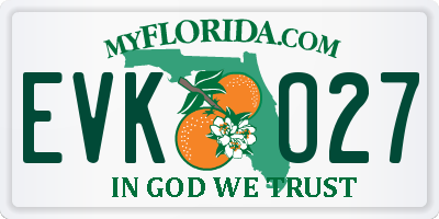 FL license plate EVKO27