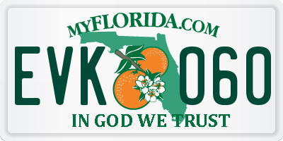 FL license plate EVKO60