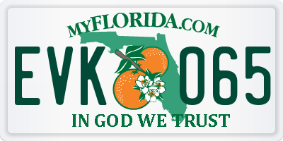FL license plate EVKO65