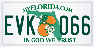 FL license plate EVKO66