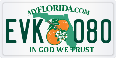 FL license plate EVKO80