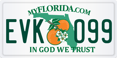 FL license plate EVKO99