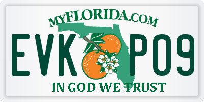 FL license plate EVKP09