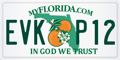 FL license plate EVKP12