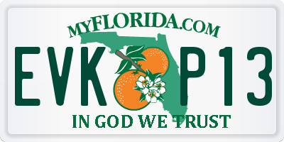 FL license plate EVKP13