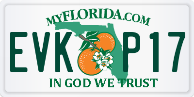 FL license plate EVKP17