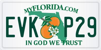 FL license plate EVKP29