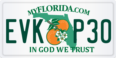 FL license plate EVKP30