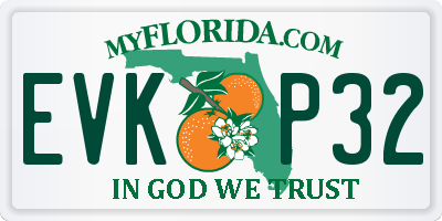 FL license plate EVKP32