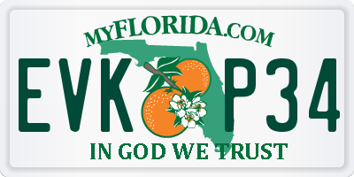 FL license plate EVKP34