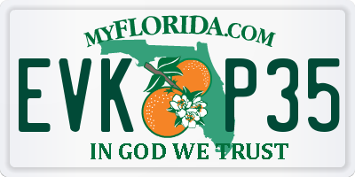 FL license plate EVKP35