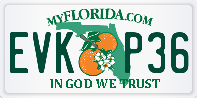FL license plate EVKP36