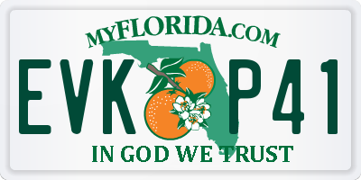 FL license plate EVKP41
