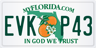 FL license plate EVKP43