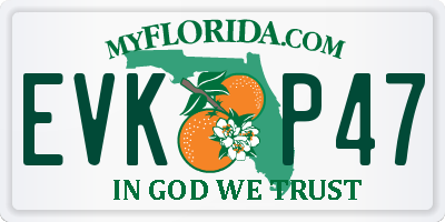 FL license plate EVKP47