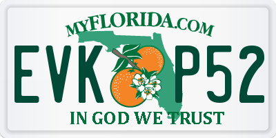 FL license plate EVKP52