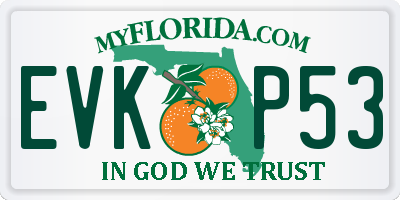 FL license plate EVKP53