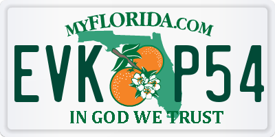 FL license plate EVKP54