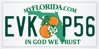 FL license plate EVKP56
