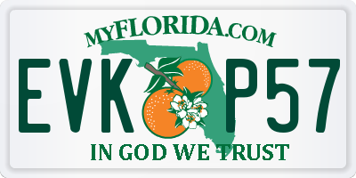 FL license plate EVKP57
