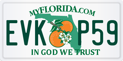 FL license plate EVKP59