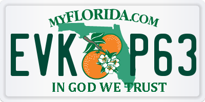 FL license plate EVKP63