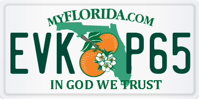 FL license plate EVKP65