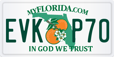 FL license plate EVKP70