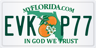 FL license plate EVKP77