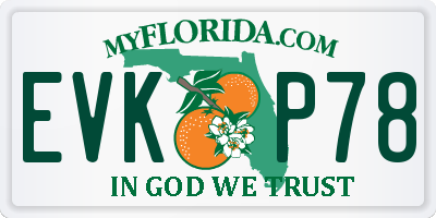 FL license plate EVKP78