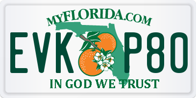 FL license plate EVKP80