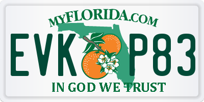 FL license plate EVKP83
