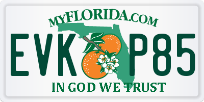 FL license plate EVKP85
