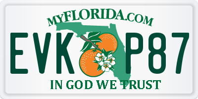 FL license plate EVKP87