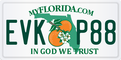 FL license plate EVKP88