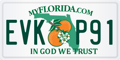 FL license plate EVKP91
