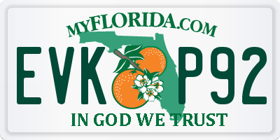 FL license plate EVKP92