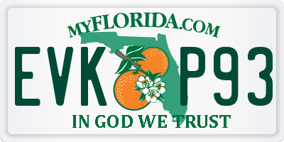 FL license plate EVKP93