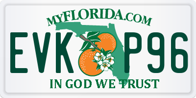 FL license plate EVKP96
